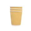 Copo de papel descartável engrossado com isolamento térmico, copo ondulado, café, leite, chá, leite de soja, copo para bebidas quentes, embalagem para viagem, em estoque, com tampa