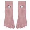Calcetines de Cinco Dedos para Mujer, Calcetines de Verano para Pilates de Media Pantorrilla con Dedos Separados, Calcetines Absorbentes de Sudor con Silicona Antideslizante y Dedos Separados, Calcetines de Yoga con Bordado de Dibujos Animados