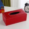 Caja de pañuelos de cuero caja de pañuelos de cuero para el hogar con logo impreso caja de pañuelos de PU para hotel uso para coche caja de pañuelos para catering