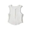 Camisole de Botão com Design Estilo Europeu e Americano para Mulheres, Base Doce e Picante, Top Curto Racer para Usar por Cima