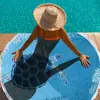 Toalla de Playa de Microfibra Grande Transfronteriza, Esterilla de Playa Redonda Estampada con Borlas, Toalla de Baño de Secado Rápido, Toalla Personalizada