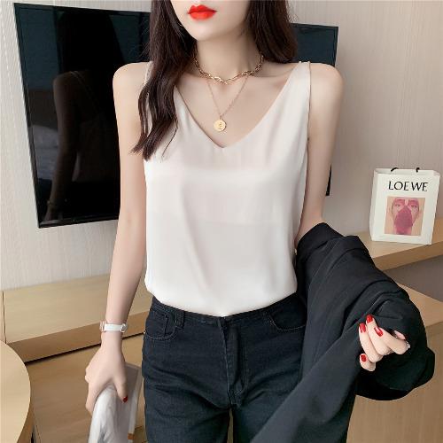 帮手SKU图-吊带背心女外穿夏季无袖外搭配小西装打底内搭真丝