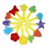 Conjunto Combinado de Pincel Selo Esponja com Cabo Infantil 12 Padrões Mistos Ferramentas de Esfregar Pigmento DIY