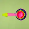 Producción y Suministro de Herramientas para Hornear de Bricolaje Juego de 10 Piezas de Cucharas y Tazas Medidoras de Plástico Coloridas con Cucharas y Tazas Medidoras Graduadas