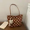Bolsa de mão fashion estilo coreano com poás para mulheres, nova bolsa tote color block casual 2026, bolsa de ombro de grande capacidade para o dia a dia e passeios