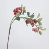 Planta Artificial Fruta Perla Fruta Roja Baya Fruta de Espuma Fruta Silvestre Artificial Florero para el Hogar Arreglo Floral Material Floral Decoración Flor Artificial