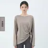 Ropa de Yoga para Mujer Estilo Perezoso Ropa de Yoga Manga Larga Moda Holgada Cómoda Cubre Imperfecciones Adelgazante Hueco Cordón Suave Amigable con la Piel