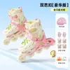 Patins Xiaozhuangyuan Nova Cor Contrastante Crianças e Adultos Iniciante Fivela Dupla Ajustável Patins de Rodas Full Flash Atacado