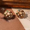 Aretes de Gota de Agua Estilo Francés Vintage Retro Perla Moda Europeo y Americano Exagerado Transfronterizo Geométrico Nicho Aguja de Plata