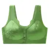 Sujetador Seamless Ajustable con Broche Frontal para Mujeres de Mediana Edad y Mayores, Sujetador para Madres, Sujetador tipo Chaleco Jacquard en Relieve, Talla Grande, Estilo Delgado