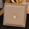 Sem desbotamento colar de aço titânio feminino all-match nicho jóias high-end requintado Internet celebridade camisola cadeia pingente de cobre simples
