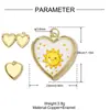Colgante de Caja de Fotos de Cobre DIY Corazón Sol Arcoíris para Mujeres, Limón Cereza, Se Puede Abrir, Puede Guardar Fotos, Colgante de Joyería