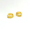 Textura irregular hebilla de oreja pequeña pendientes de flor hoja repujada medieval joyería de aretes retro exquisitos para mujer venta al por mayor