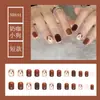 Uñas Postizas de Tamaño Completo Talla Única Parche de Uña Extraíble Cortas Simples Combinan con Todo Dulces Frescas Uñas Postizas Extraíbles