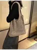 Bolso Tejido de Punto Hueco Ins Gran Capacidad Bolso Tejido a Mano Moderno Bolso de Mano Bolso de Hombro Bolso Tote para Viajes Diarios para Mujeres