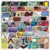 50 piezas de pegatinas de graffiti de controladores de videojuegos clásicos de dibujos animados retro transfronterizos para fundas de teléfono y carpetas, pegatinas impermeables de PVC