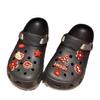 Nuevos zapatos de angora con agujero de gato rojo, flor de zapato, hebilla decorativa de alta calidad, lazo plateado, hebilla de zapato de pez pequeño, traje