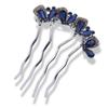 Pasador de Pelo con Pedrería Estilo Coreano Horquilla de Cristal de Cuatro Dientes Herramienta de Peinado Mariposa Peine para la Parte Posterior de la Cabeza Accesorio para el Cabello de Novia