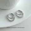 Pendientes de Aro Pequeños Redondos de Doble Capa Estilo Minimalista Moderno para Mujer 2026 Nuevo Versátil Diseño de Nicho Pendiente Exquisito de Gama Alta