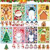 Pegatinas Decorativas Navideñas Transfronterizas Muñeco de Nieve Pingüino Árbol de Navidad Rompecabezas Pegatinas de Rompecabezas Pegatinas DIY para Niños