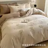 Conjunto de Roupa de Cama Quatro Peças 100% Algodão Pura Classe A Algodão de Fibra Longa 60s Capa de Edredom Lençol com Elástico Lençol de Cama