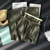 Imagens reais do novo estilo de verão de calça feminina casual longa com estampa paisley, cintura elástica, pernas largas, cordão, corte reto e efeito de caimento, feita de algodão e linho
