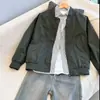 Chaqueta de béisbol casual estilo americano, atuendo de pareja moderno para primavera y otoño, unisex, corte limpio, abrigo largo