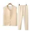 Traje de casa de manga larga para mediana edad y ancianos chal a prueba de frío chaleco para columna cervical ropa de dormir chaleco con hombrera otoño e invierno cálido