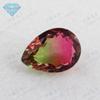 Huagang Gema Pera Melancia Turmalina Pedra Bruta Atacado Gota Gradiente de Cor Melancia Gema Artificial BX05