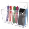 Suporte de Caneta Marcadora Acrílico Transparente de 3 Compartimentos Montado na Parede Personalizado pelo Fabricante, Suporte para Caneta Marcadora, Suporte para Controle Remoto