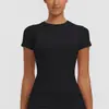 Nuevo top de yoga de secado rápido transpirable fino ajustado alta elasticidad camiseta deportiva para correr fitness para mujer