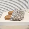 Medias sandalias cerradas estilo Birkenstock para niña, nuevas sandalias de pescador huecas tejidas de malla estilo francés de verano, pantuflas de moda estilo coreano