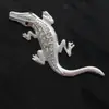 Accesorios para Coche Pegatina de Coche de Cocodrilo Incrustada de Diamantes Pegatina Metálica 3D Moda Dorada Decorativa para Carrocería de Coche Pegatina Metálica 3D