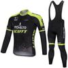 Traje de ciclismo de manga larga versión de flota al por mayor de fábrica del Tour de Francia para hombre, primavera y otoño, transpirable, tirantes para bicicleta de carretera