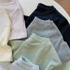 Verano Nuevo Multicolor Cuello Redondo Simple Lujo Algodón Coreano Hombro Manga Corta T Suelto Casual Moda Combinable Top