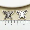20 Colgantes de Mariposa Estéreo de Mariposa Calada de Plata Antigua de Aleación Accesorios para Pulsera Casera Llave Joyería