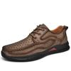 Sapatos Masculinos Transfronteiriços 2021 Primavera e Verão Cano Baixo Cadarço Outdoor Sapatos de Couro Respiráveis Solado Grosso Sapatos de Caminhada 2108 Respiráveis e Confortáveis