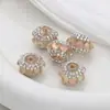 Nueva Piedra Ojo de Gato Cadena de Diamante Cuentas Planas Bola de Diamante Cuentas Usables con Agujero Recto DIY Llavero Cadena de Bolsa Accesorios Mayoreo