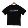 Versão Correta da Camiseta Pronta Redonda de Manga Curta Solta Palm Palm Angels Estampa de Letras Splash Transfronteiriça