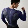 Camada de Base Masculina Casual para Esportes de Corrida Transfronteiriços Outono Secagem Rápida Compressão Elástica Manga Longa Camisa Fitness
