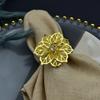 Exquisito anillo de servilleta de alta gama para restaurante de hotel, anillo de tela para la boca, anillo de servilleta en stock, anillo de servilleta al por mayor, anillo de servilleta de malla con flores