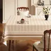 Mantel de comedor retro americano, nuevo modelo 2025, sensación de lujo ligero de alta gama, impermeable, resistente al aceite, lavable, tela para cubierta de mesa de café