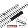 Pértiga para Red de Pesca de Fibra de Carbono al por Mayor, Pértiga Telescópica para Red de Pesca de Acero Inoxidable con Grabado, Pértiga Portátil para Red de Pesca, Red Negra para Peces Grandes
