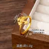 Anel Ouro Areia para Mulheres com Pixiu, Cor Duradoura, Design de Nicho de Alto Nível e Luxo Leve, Joias de Cobre Real Banhadas a Ouro Imitação para Atacado