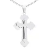 Colgante de Cruz de Acero Inoxidable con Alas, Accesorio de Moda Unisex, Colgante de Cruz de Acero de Titanio Chapado en Oro