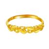 Oro de Arena Vietnamita Joyería Nueva Ramas Doradas y Hojas de Jade Anillo de Diseño Moderno y Versátil para Mujer Anillo Abierto de Oro de Arena