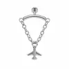 Brincos Piercing Corrente com Franja em Aço Inoxidável Versáteis Studs para Cartilagem da Orelha Moda Europeia e Americana Estilo Feminino Direto do Fabricante