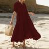 Site Independente da Amazon Site Internacional Moda Casual Feminina Plus Size Europeia e Americana Vestido Casual com Botões e Lapela