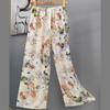 Pantalones de Pijama de Algodón Finos de Verano para Mujer con Estampado de Dibujos Animados, Pantalones de Pierna Ancha para Mujeres Embarazadas, Tallas Grandes, Adecuados para Usar Afuera, Pantalones Largos de Algodón, Exportación