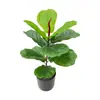Planta Verde Artificial de Lujo Ligero de Gama Alta Higuera de Hoja de Violín, Decoración de Sala de Estar de Gama Alta Árbol Artificial Grande en Maceta Interior Planta Biónica